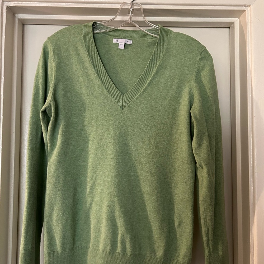 J.Crew Green V-Neck Sweater